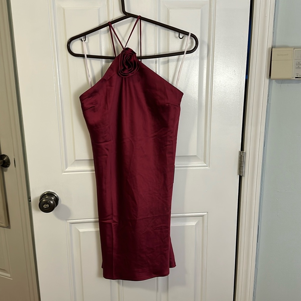 NWT Lulus wine slip dress size large